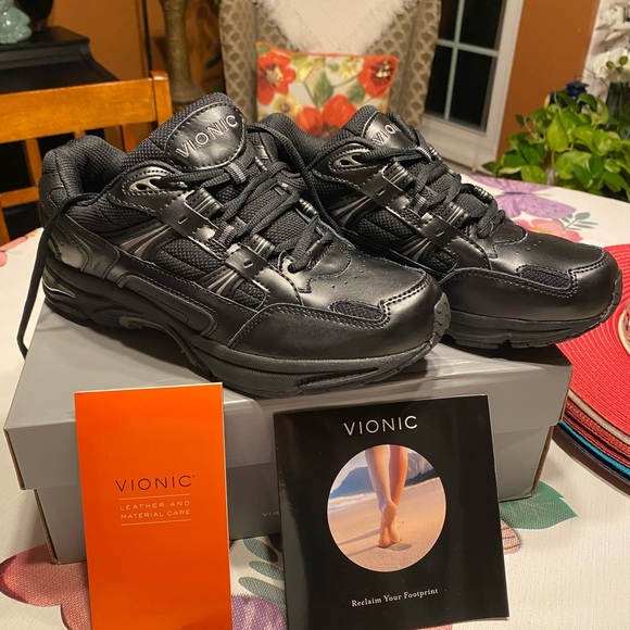 VIONIC 23MWALK SNEAKER size 8, black, NWT - Picture 2 of 12